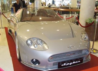The hand-made, one-of-a-kind Spyker sports convertible.